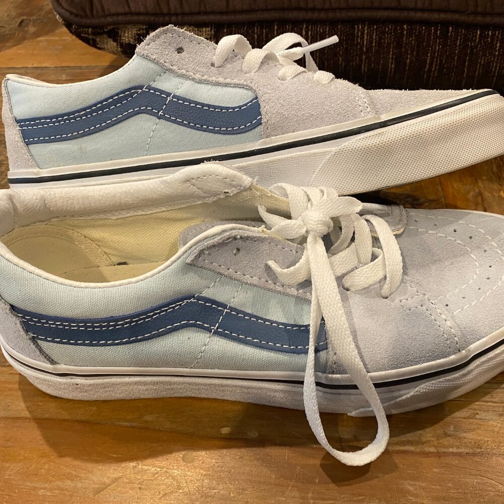 Vans women sz 7/men sz 5.5, Old Skool, canvas & suede, blue